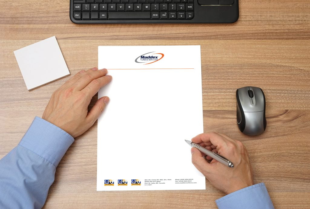 Professional letterhead created by graphic design in Grande Prairie