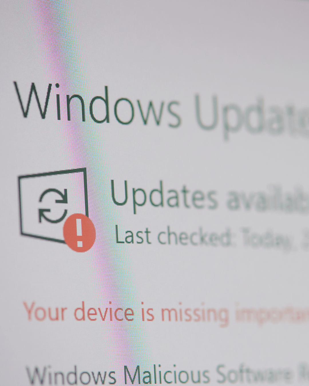 Windows Update alert